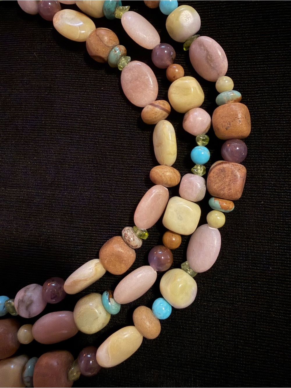 New 925 Carolyn Pollack Genuine Gemstone 3 Strand Necklace & Bracelet in Box - Picture 9 of 10